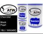 Preview: Chevrolet, Black Pearl, 19U / WA546G: 500ml Lackdose + 500ml Klarlack + 250ml Härter - Set, von ATW Autoteile West.